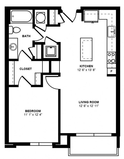 A1L_1 BD 1 Bath_724sqft.